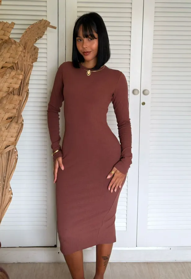 Vestido midi ziper